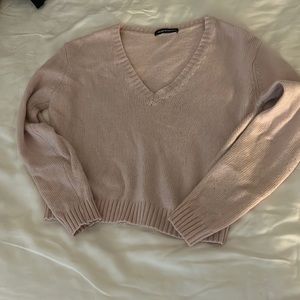 Brandy Melville- Light Pink V Neck Sweater- One Size